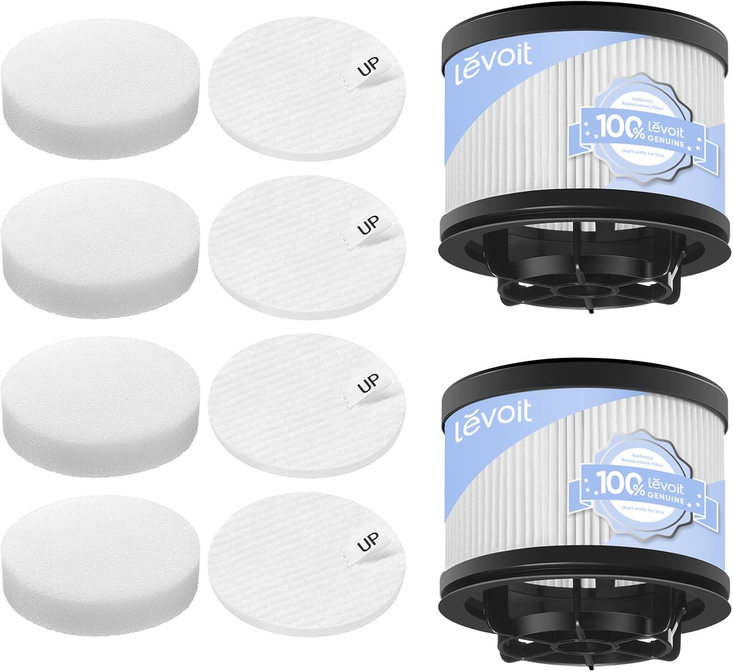 Levoit Vacuum Replacement Filter Set (4+2 Pack) for LVAC-300. LVAC-200 MAX & VortexIQ Series