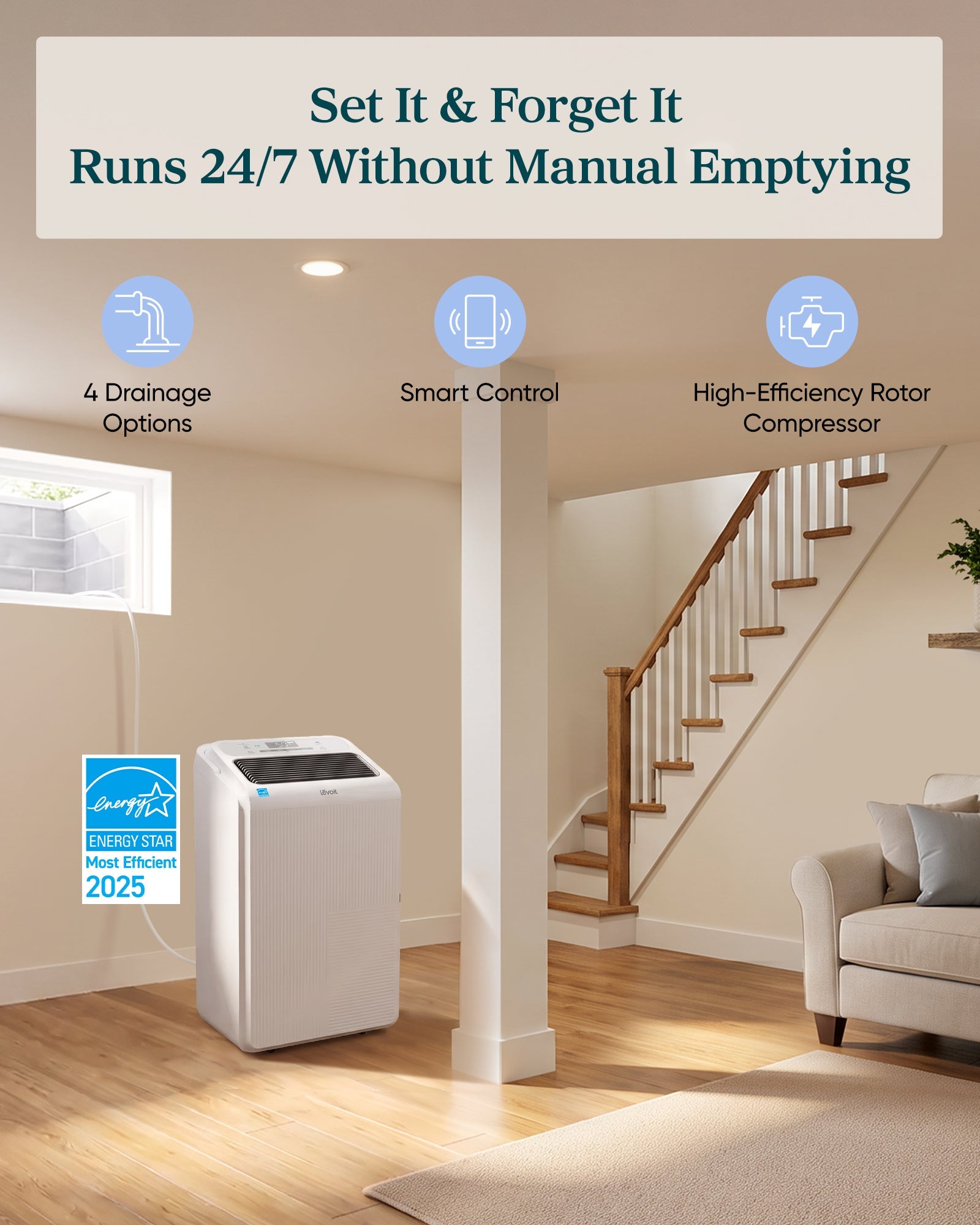 Levoit Smart Dehumidifier with 24/7 Pump Drainage - Image 14