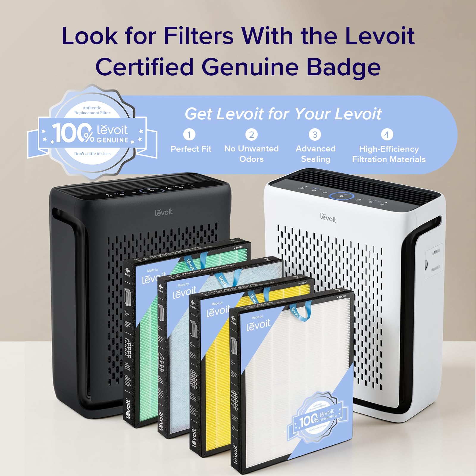 Levoit Vital 100S-P Smart Air Purifier Black - Image 2