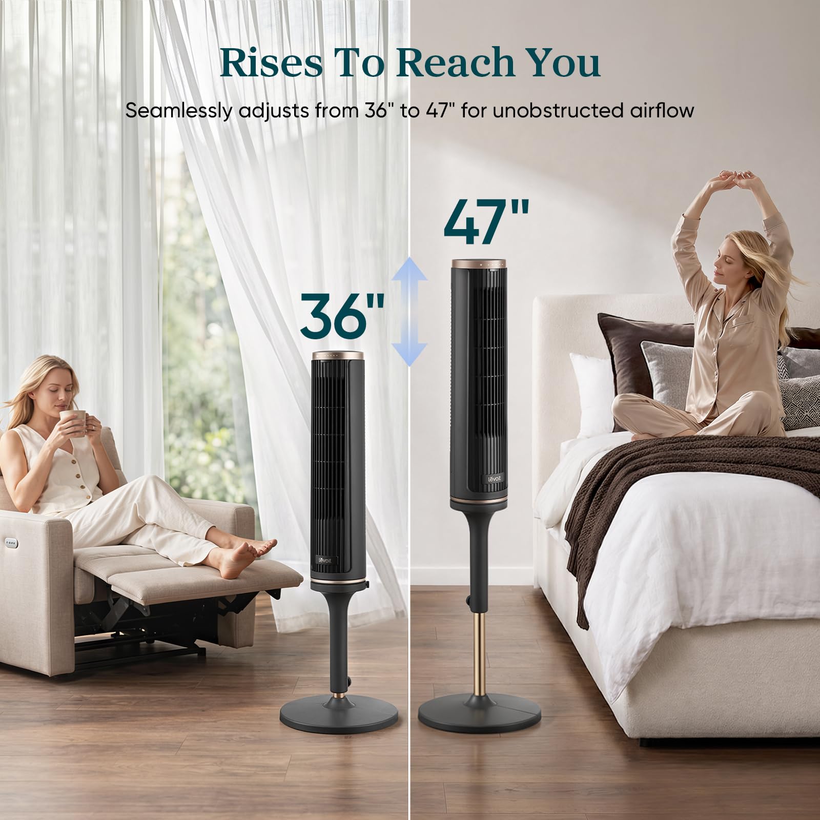LEVOIT Windi Lift Smart Tower Fan - Image 3