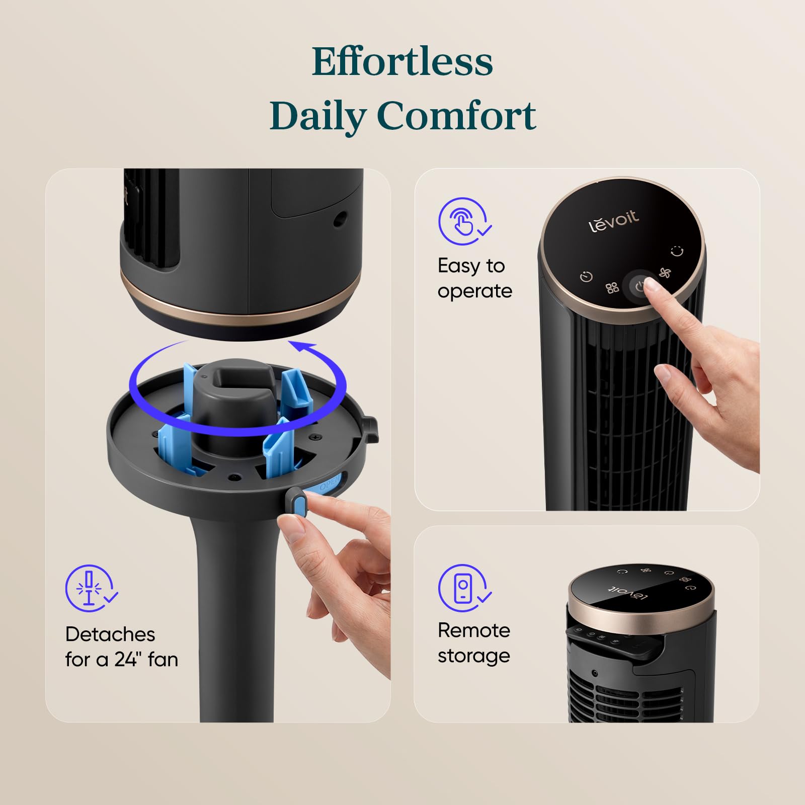 LEVOIT Windi Lift Smart Tower Fan - Image 9